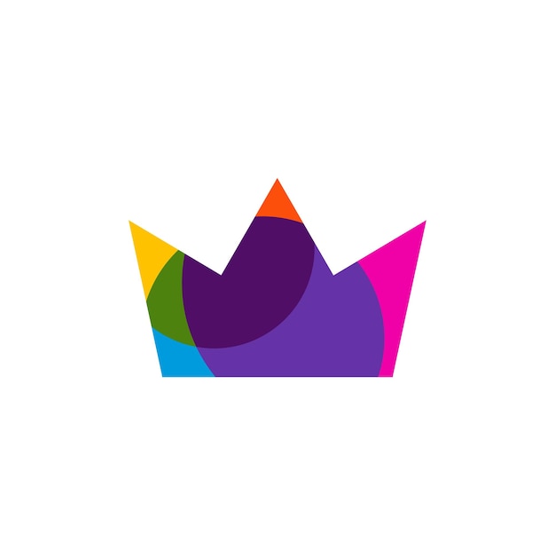 Kleurrijke koning Logo sjabloonontwerp Vector embleem ontwerpconcept creatief symboolpictogram