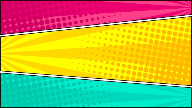 Kleurrijke lege komische paneelscène-achtergrond