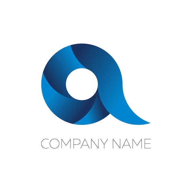 Kleurrijke letter A-logo sjabloon met blauwe verlopen