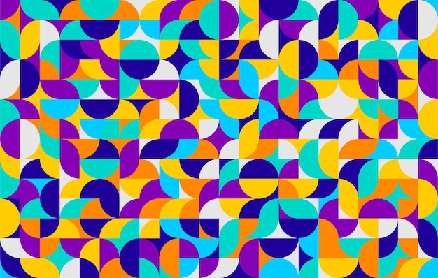 Kleurrijke leuke halve cirkel memphis abstracte achtergrond