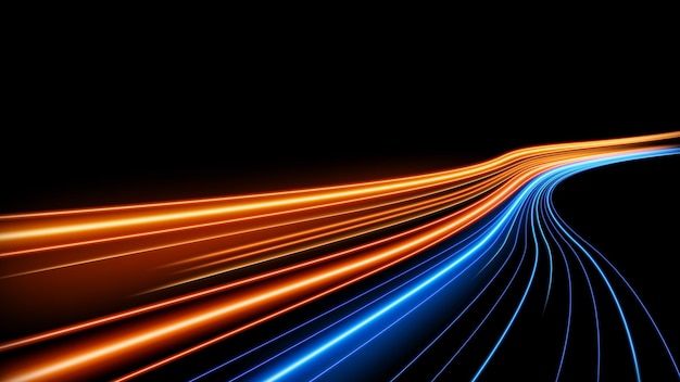 Kleurrijke lichtsporen Langdurige belichting Bewegingsvervaag effect Vector illustratie