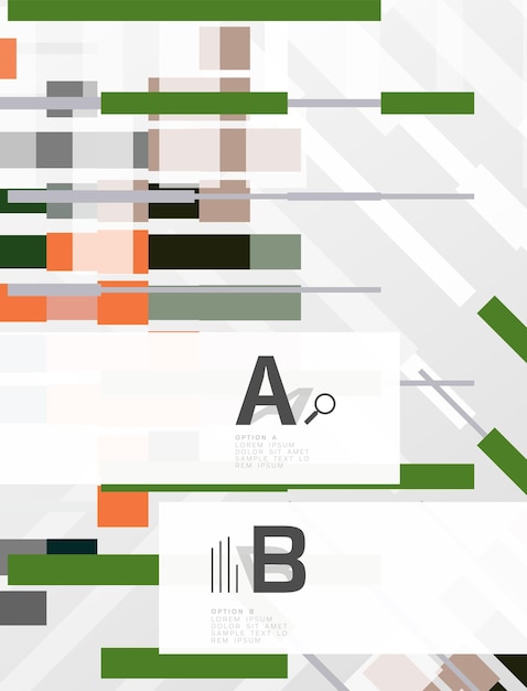 Kleurrijke lijnen, rechthoeken en strepen met optie infographics abstracte achtergrond