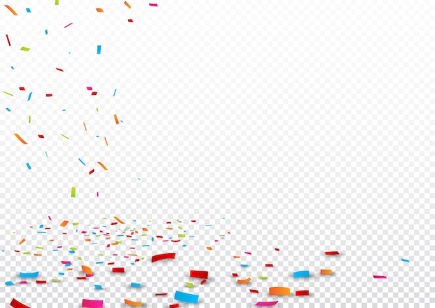 Kleurrijke lint en confetti, geïsoleerd op transparant