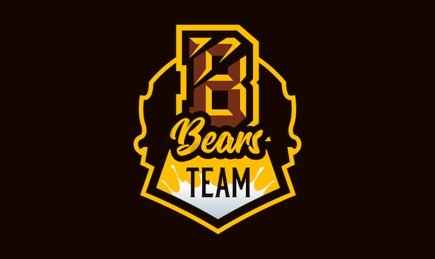 Kleurrijke logo embleem brief de bekraste klauw boze beer grizzly Vector illustratie dynamische en sportieve stijl afdrukken op Tshirts