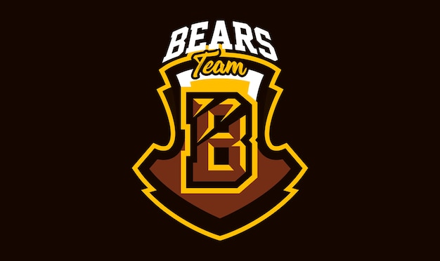 Vector kleurrijke logo embleem brief de bekraste klauw boze beer grizzly vector illustratie dynamische en sportieve stijl afdrukken op tshirts