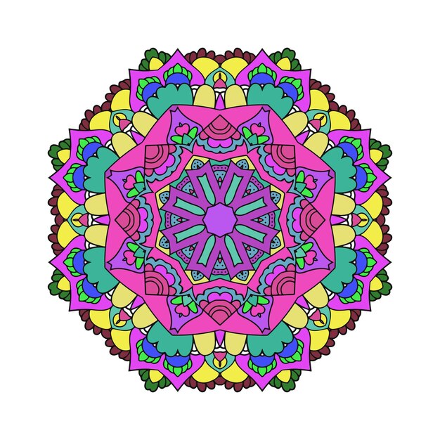 Kleurrijke Mandala Art Mooie etnische bloemmotief achtergrond