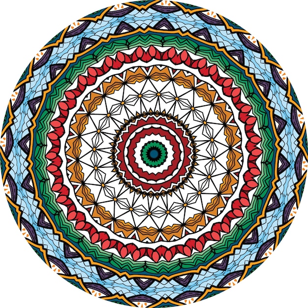 Kleurrijke Mandala. Decoratief Rond Ornament. Geïsoleerd Op Witte Achtergrond.