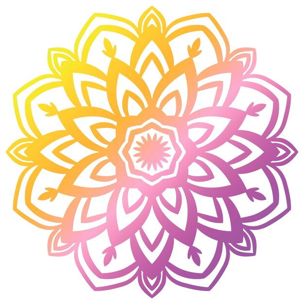 Kleurrijke mandala. decoratieve ronde doodle bloem geïsoleerd op een witte achtergrond. geometrische cirkel