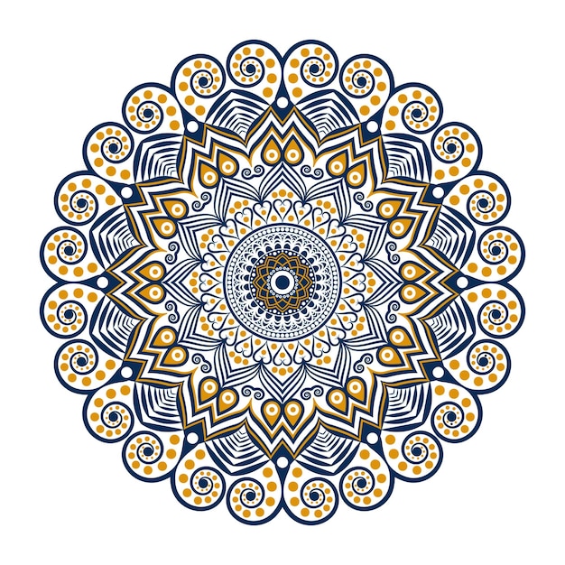 Kleurrijke Mandala Illustratie op doodle stijl. Heldere kleuren mandala ontwerp om af te drukken.