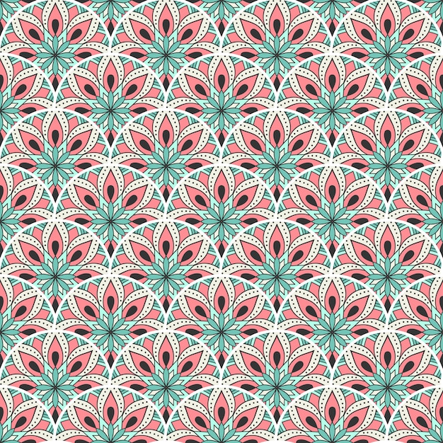 Vector kleurrijke mandala naadloze patroon illustratie