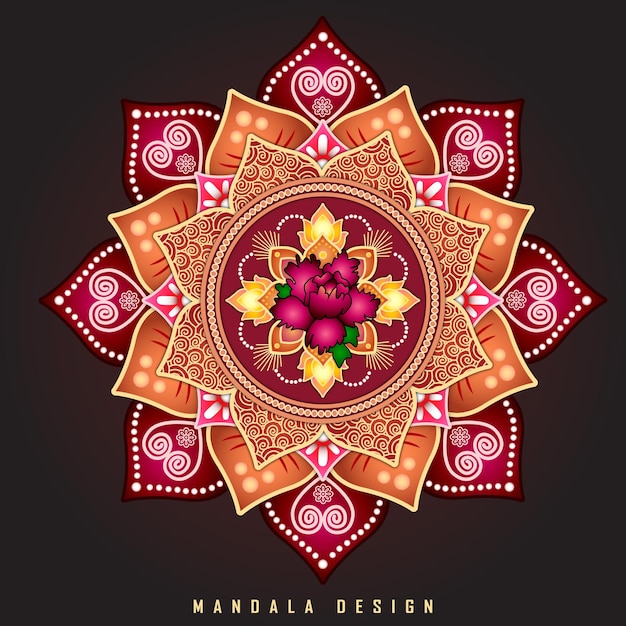 Kleurrijke mandala ontwerp achtergrond