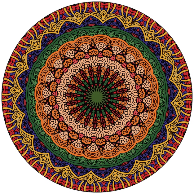 Kleurrijke mandala's voor kleurboek Decoratieve ronde ornamenten