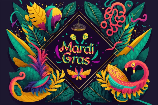 Kleurrijke Mardi gras-achtergrond, vieringsillustratie