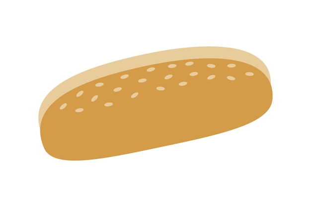 Kleurrijke met de hand getekende hotdogbroodje met sesamzaad bbq vieringe of culinaire kaarten ontwerpelement
