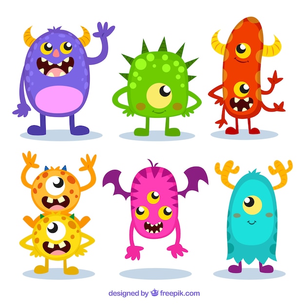 Kleurrijke monster set