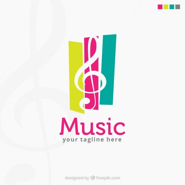 Kleurrijke muziek logo