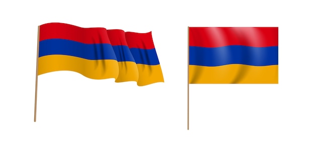 Kleurrijke naturalistische wapperende vlag van Armenië