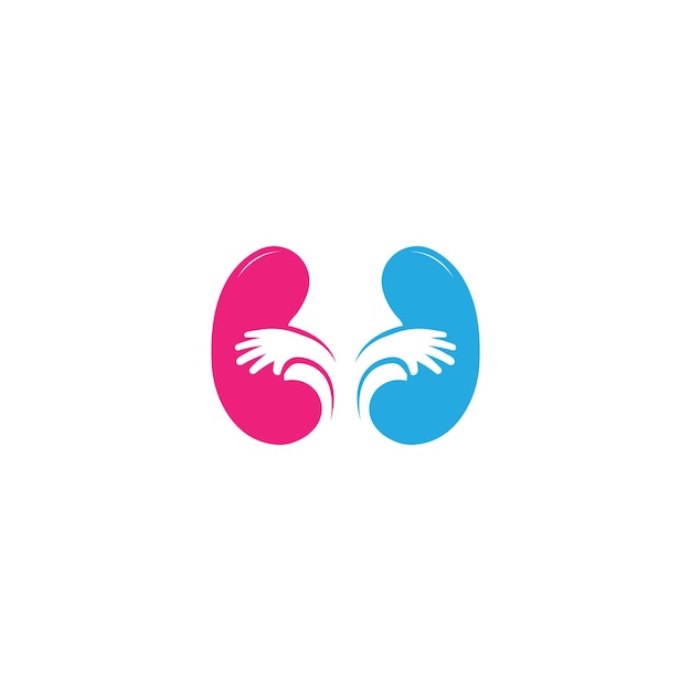 Kleurrijke nier Logo Design Concept Urologie Logo Vector sjabloon