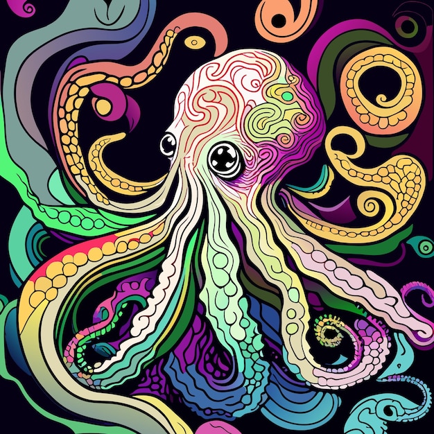 Kleurrijke Octopus vector