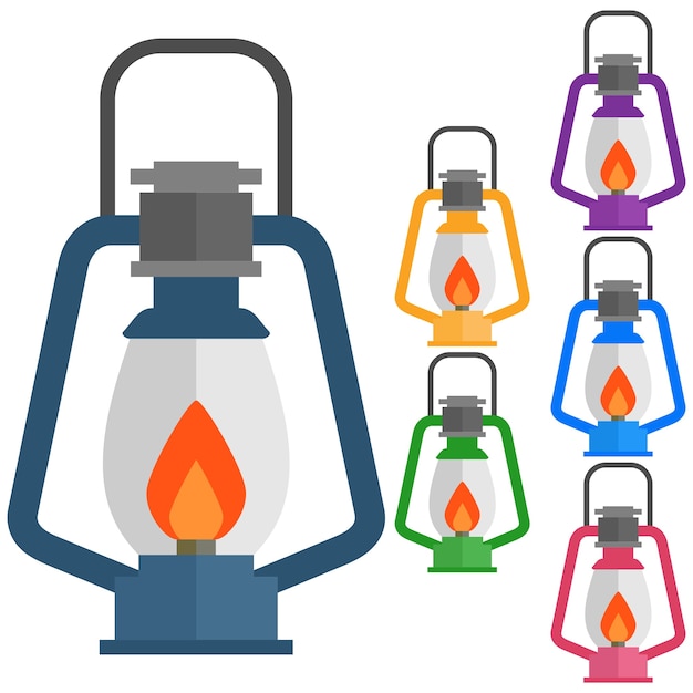 kleurrijke olielampen element pictogram spel activa