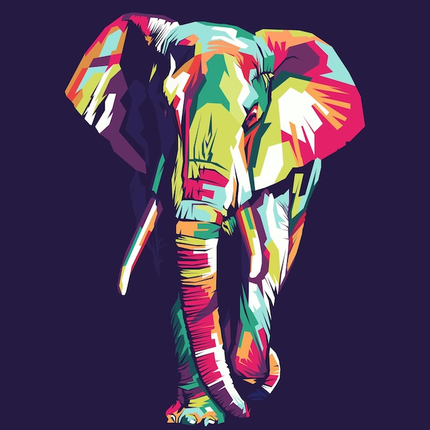 Kleurrijke olifant vector popart