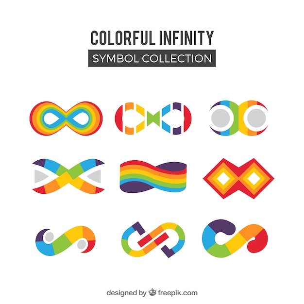 Vector kleurrijke oneindigheidssymboleninzameling