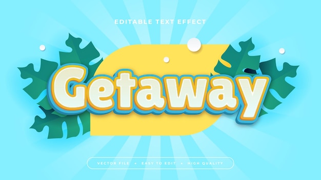 Kleurrijke ontsnapping 3D bewerkbare tekst effect lettertype stijl