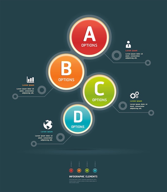 Kleurrijke opties infographic sjabloon