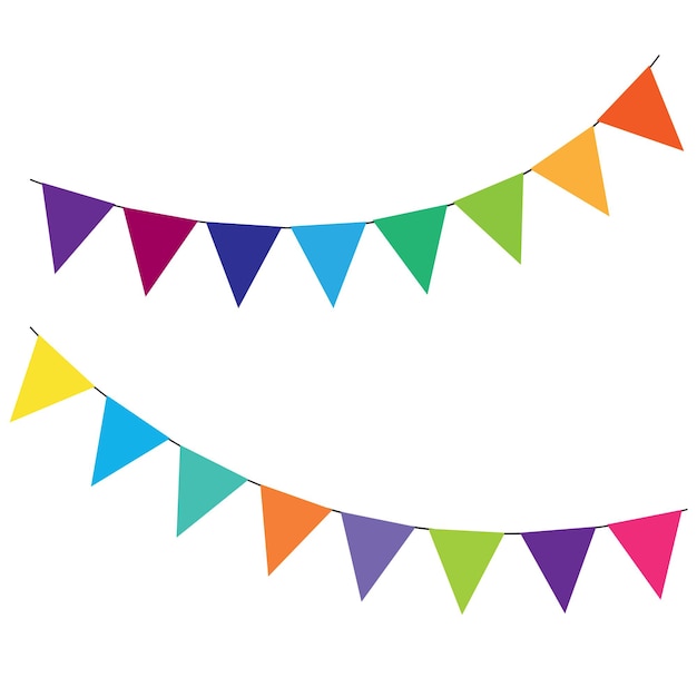 Kleurrijke partijvlaggen illustratie set