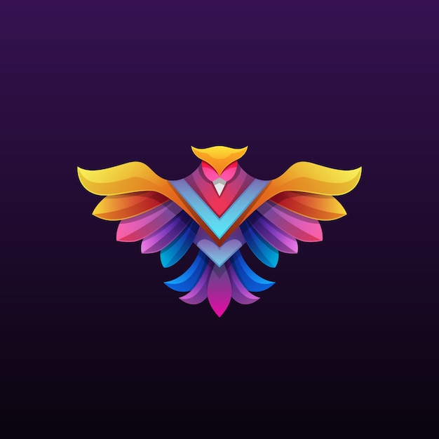 Kleurrijke phoenix logo illustratie