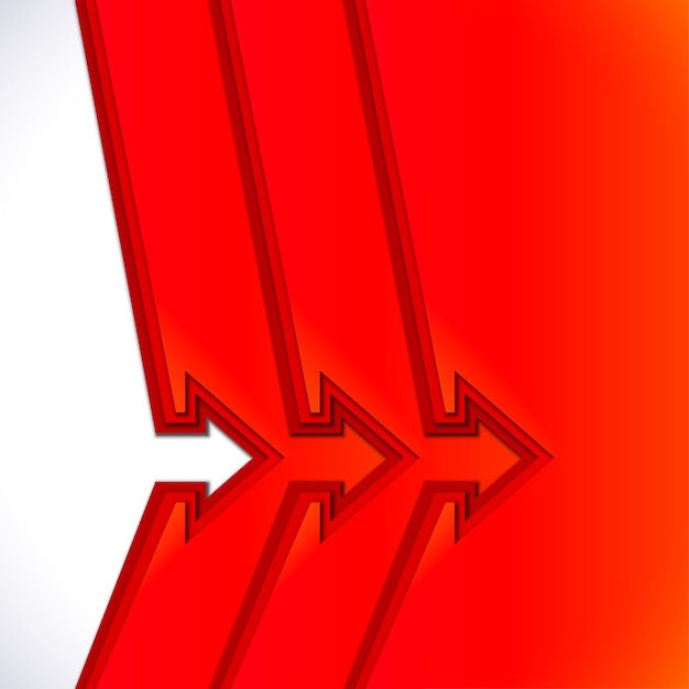 Vector kleurrijke pijlen met rode gesneden papierlagen