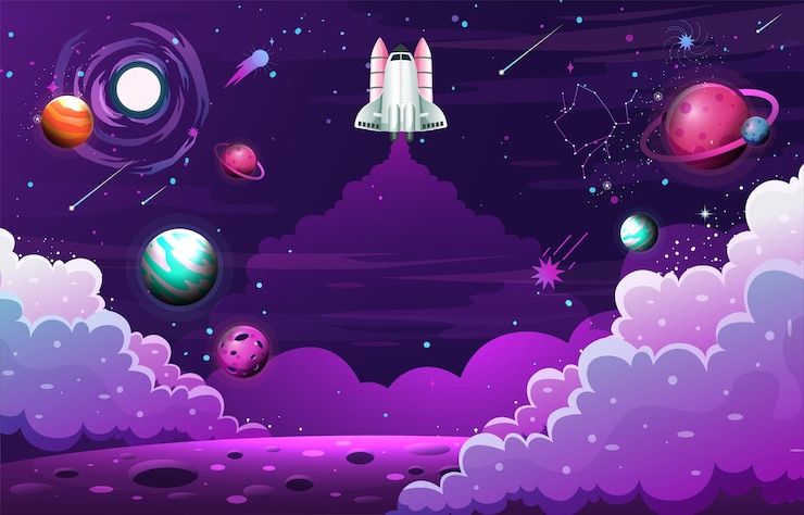 Vector kleurrijke planeten van het zonnestelsel pro achtergrond