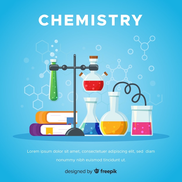 Kleurrijke platte chemie achtergrond