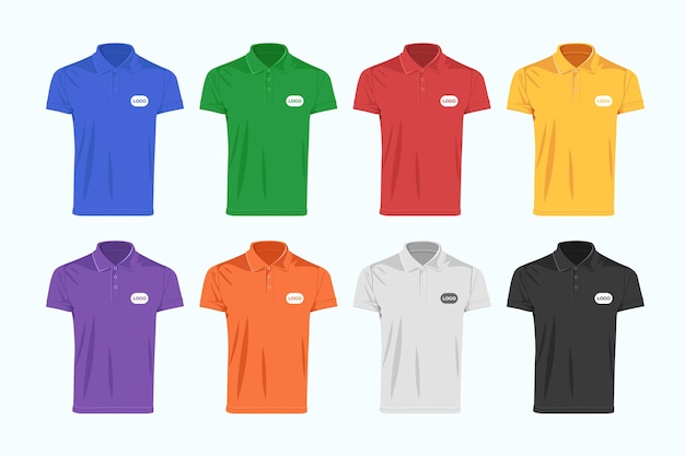 Vector kleurrijke poloshirt collectie