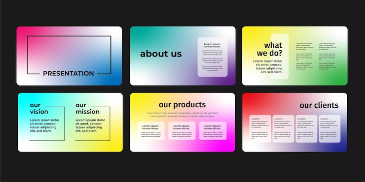 Vector kleurrijke powerpoint-presentatiedia modern ontwerpsjabloon