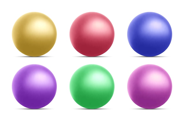 Kleurrijke realistische 3D ballen collectie glanzende 3D bollen set geïsoleerd