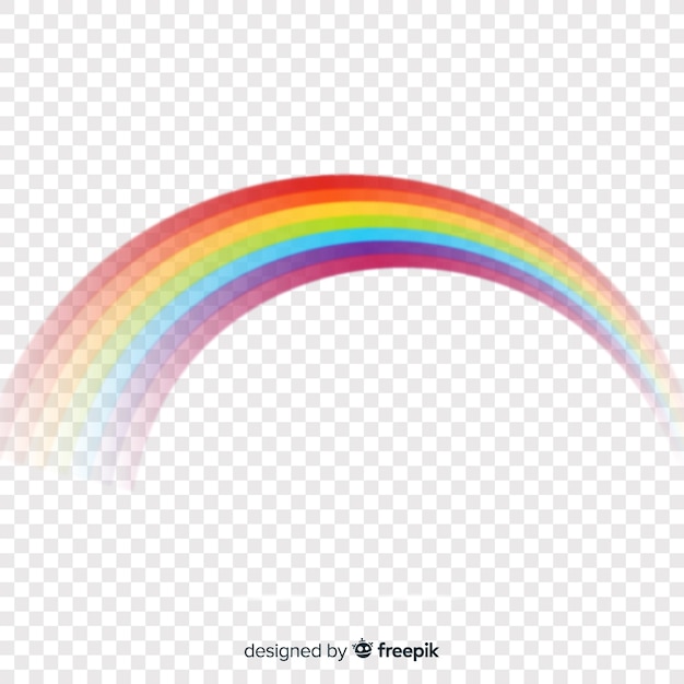 Vector kleurrijke regenbooggolf die op transparant wordt geïsoleerd