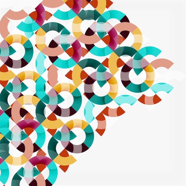 Kleurrijke ringen op grijs modern geometrisch patroonontwerp als achtergrond