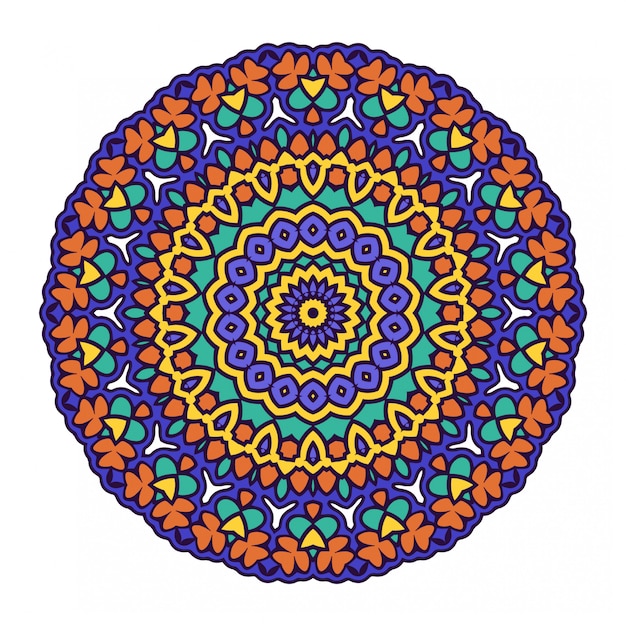 Kleurrijke ronde abstracte cirkel met mandala stijl