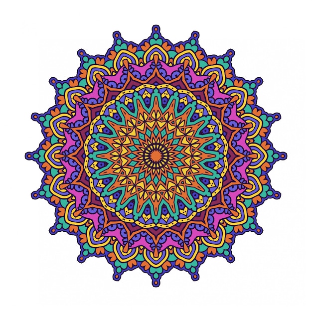 Kleurrijke ronde abstracte cirkel met mandala stijl