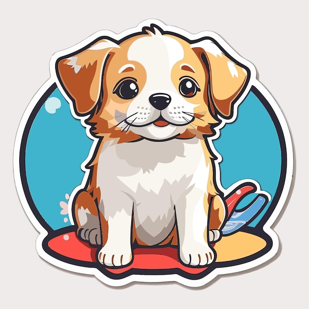 Kleurrijke schattige honden en puppy's Stickercollectie Schattige vectorillustraties voor hondenliefhebbers Ge