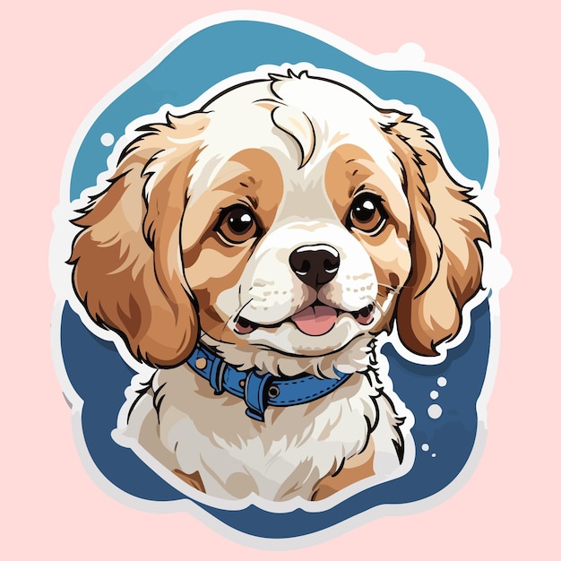 Kleurrijke schattige honden en puppy's Stickercollectie Schattige vectorillustraties voor hondenliefhebbers Ge