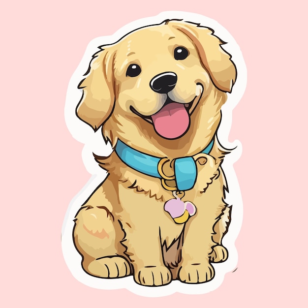 Kleurrijke schattige honden en puppy's Stickercollectie Schattige vectorillustraties voor hondenliefhebbers Ge