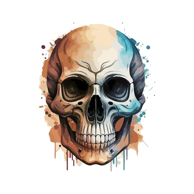 Kleurrijke schedel vector illustraties voor stickers t-shirt design poster
