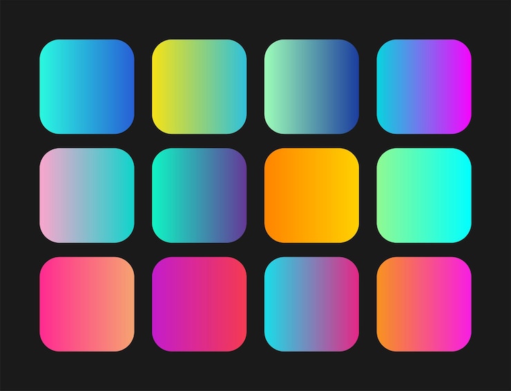 Vector kleurrijke set van gradiënten ontwerp