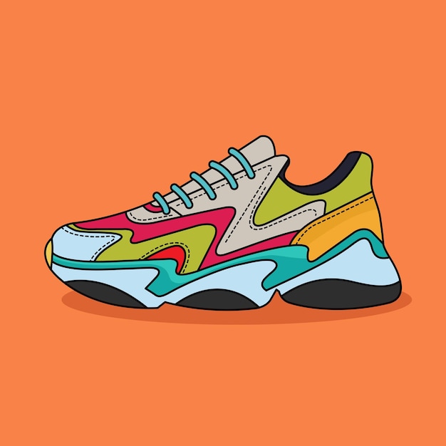 kleurrijke sneaker schoen vectorillustratie