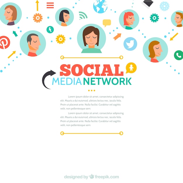 Kleurrijke sociale media netwerk achtergrond
