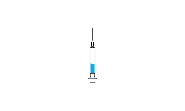 Kleurrijke spuit vaccin logo vector symbool pictogram ontwerp grafische afbeelding