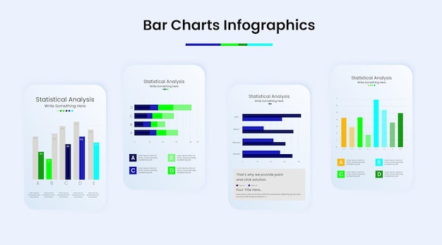 Kleurrijke staafdiagrammen infographics