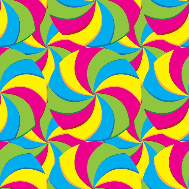 Kleurrijke swirl snoepjes textuur vectorillustratie Naadloze patroon achtergrond ontwerpsjabloon